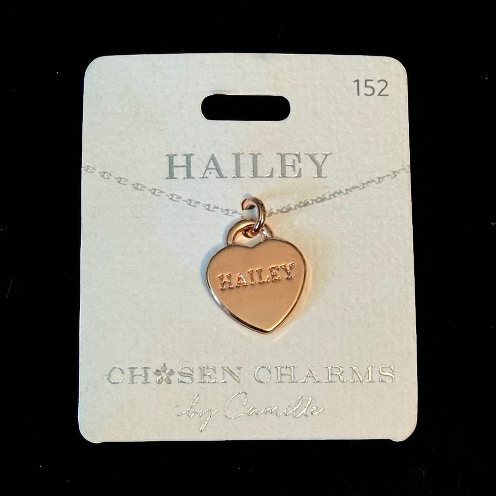 Chosen Charms rose gold Hailey name heart charm
